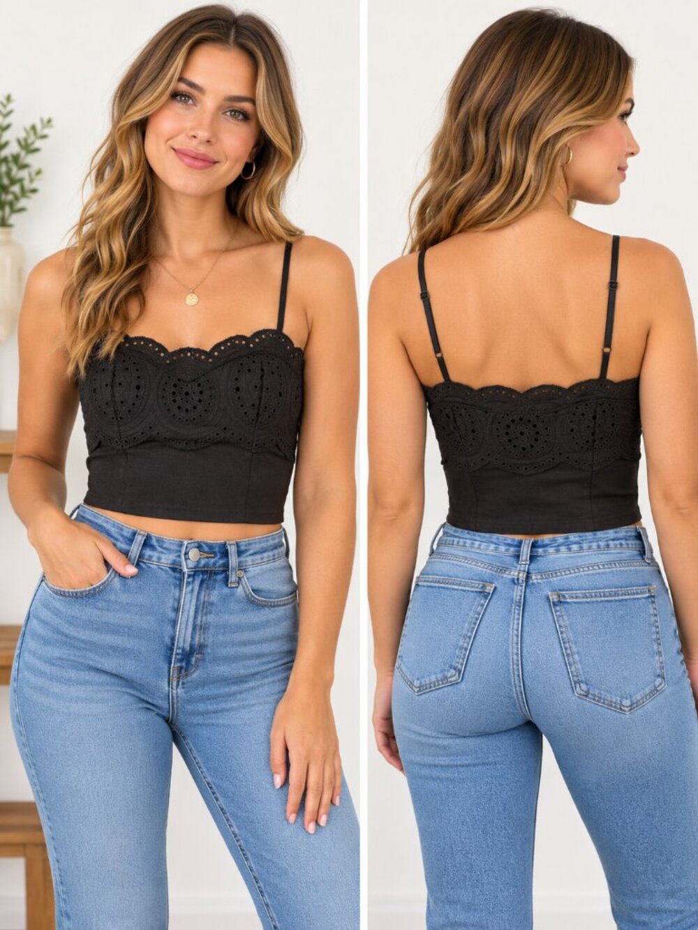 Sigrid Olsen XS Black Linen Rayon Eyelet Bustier Cami Corset Top